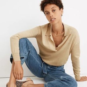 Madewell Polo Sweater in grey size small